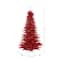 3ft. Unlit Red Tinsel Fir Artificial Christmas Tree
